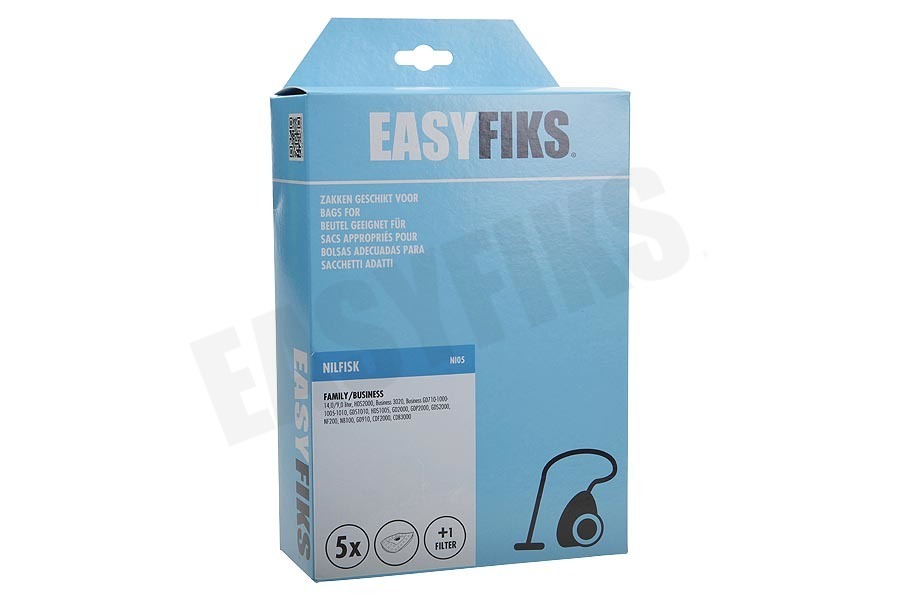 Easyfiks Stofzuiger Stofzuigerzak Micro Fleece 5 stuks Nw Stijl