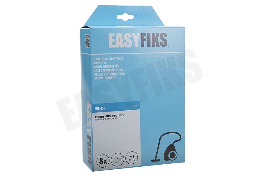 Easyfiks Stofzuiger Stofzuigerzak King Micro Fleece 8 stuks Nw Stijl