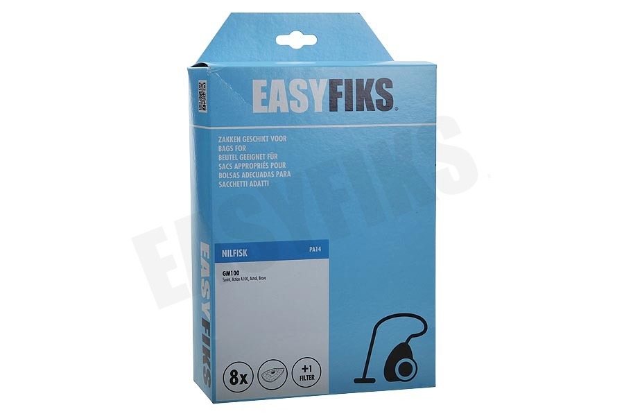 Easyfiks Stofzuiger Stofzuigerzak GM100 Micro Fleece 8 stuks Nw Stijl