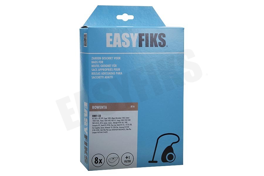 Easyfiks Stofzuiger Stofzuigerzak RB01 Micro Fleece 8 stuks Nw Stijl