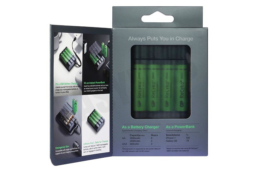 GP X411 GP Charge Anyway Powerbank & Batterijlader