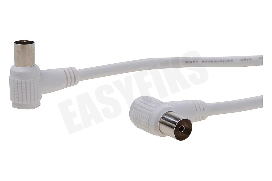 Easyfiks Antenne Kabel Coax, Haaks, IEC Male en Female, 1.2 Meter