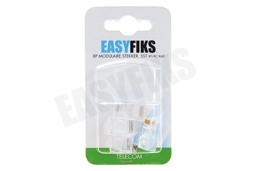 Easyfiks Netwerk Stekker Modulair RJ45 8p8c, 5 Stuks