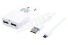 Spez Oplader Dual Poort Micro USB 220V. Wit, 100cm