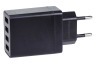 Easyfiks USB oplader 230V 4,8A/5V 4-poort zwart