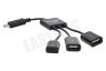 Spez OTG kabel Type C naar 2x USB A (F) en 1x Micro-USB (F), 19cm