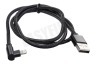 Easyfiks 8-pin USB laad en data kabel 100 cm 90 graden zwrt/grijs