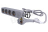 Q-Link 4-voudige tafelcontactdoos met schakelaar, grijs