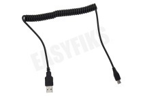 Spez 20091304  USB Kabel Mini USB, Spiraal, Max. 100cm geschikt voor o.a. Universeel Mini USB