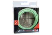 Calex 940238 Calex Textiel Omwikkelde  Kabel Limoen/Wit 1,5m geschikt voor o.a. Max. 250V-60W