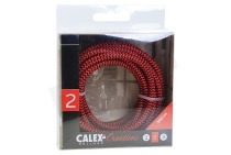 Calex 940282 Calex Textiel Omwikkelde  Kabel Rood/Zwart 3m geschikt voor o.a. Max. 250V-60W
