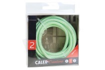 Calex 940280 Calex Textiel Omwikkelde  Kabel Limoen/Wit 3m geschikt voor o.a. Max. 250V-60W