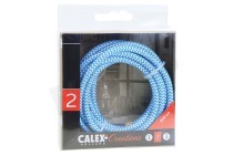 Calex 940278 Calex Textiel Omwikkelde  Kabel Blauw/Wit 3m geschikt voor o.a. Max. 250V-60W