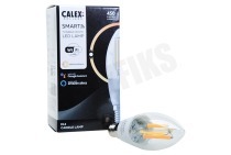 Calex 429030  Smart LED Filament Clear Kaarslamp B35 E14 Dimbaar geschikt voor o.a. 220-240V, 4,5W, 450lm, 1800-3000K