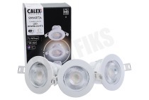 Calex  429278 Smart Wifi CCT Downlight, White, 3-Pack geschikt voor o.a. IP21, 2700-6500K