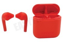 Universeel DEFD4213  True Go Slim Earbud, Rood geschikt voor o.a. Draadloos, Bluetooth 5.0, USB-C