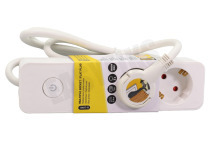 Q-Link 5520360  Tafelcontactdoos 3x 1.5mm2 1.5 Meter Wit geschikt voor o.a. 3 Voudig Schakelaar, platte stekker