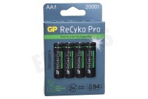 GP 125210AAHCF-C4  LR6 ReCyko+ Pro Photoflash AA 2000 - 4 oplaadbare batterijen geschikt voor o.a. 2000mAh NiMH