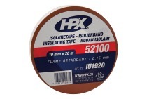 HPX IU1920  52100 PVC Isolatietape Bruin 19mm x 20m geschikt voor o.a. Isolatietape, 19mm x 20 meter
