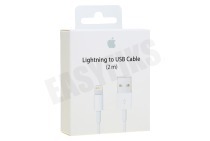 Apple MD819ZM/A MD819 Apple lightning cable 2 meter geschikt voor o.a. Apple 8-pin Lightning connector