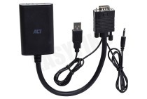 ACT AC7545 VGA naar HDMI  Converter met audio geschikt voor o.a. Converteer analoge audio en video