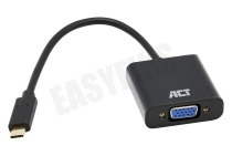 ACT  AC7300 USB Type C naar VGA converter geschikt voor o.a. Input USB-C male, Output VGA female