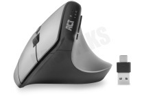 ACT  AC5155 Verticale ergonomische muis geschikt voor o.a. Draadloos, Zilver/Zwart, 2400 dpi