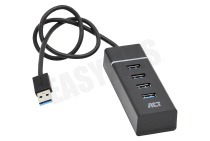 ACT AC6400 USB-C  Hub 3 Port en Ethernet geschikt voor o.a. USB 3.2 Gen1 (5Gbps), USB 3.1, USB 3.0 en USB 2.0