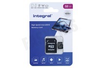 Integral INMSDH32G-100V10  V10 High Speed micro SDHC Card 32GB geschikt voor o.a. Micro SDHC card 32GB 100MB/s