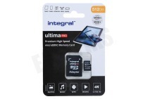 Integral INMSDX512G-100/80V30  UltimaPro High Speed Micro SDXC Class 10 512GB geschikt voor o.a. Micro SDHC card 512GB