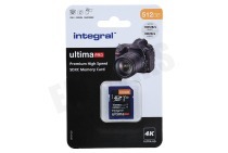 Integral INSDX512G-100/80V30 V30 UltimaPro X2 SDXC Memory Card 512GB geschikt voor o.a. V30 SDXC card 512GB 100MB/s