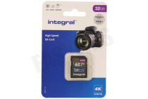 Integral  INSDH32G-100V30 High Speed SD Kaart 32GB 100 MB/S SDHC/XC V30 UHS-I U3 geschikt voor o.a. 32GB, 4K, UHS-I, Klasse 1-specificatie