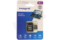 Integral  INMSDH32G-100V30 V30 High Speed micro SDHC Card 32GB geschikt voor o.a. Micro SDHC card 32GB 100MB/s