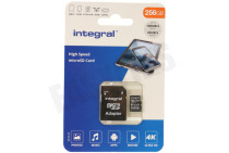 Integral  INMSDX256G-100V30 V30 High Speed micro SDHC Card 256GB geschikt voor o.a. Micro SDHC card 256GB 100MB/s