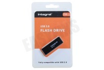 Integral INFD256GBBLK3.0  Memory stick 256GB USB Flash Drive Zwart geschikt voor o.a. USB 3.0