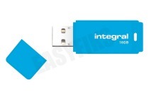 Integral INFD16GBNEONB  Memory stick 16GB Neon Blue USB Flash Drive geschikt voor o.a. USB 2.0
