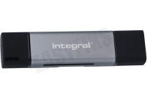 Integral  INCRUSB3.2ACSDMSDR Dual Interface USB 3.1 SD & microSD Card Reader geschikt voor o.a. Dual interface USB 3.1