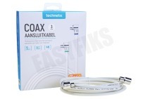 Technetix 11201520 11201510 Coax  Aansluitkabel 3 meter geschikt voor o.a. 4K Ultra HD