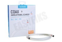 Technetix 11200490 Coax  Aansluitkabel Schroef 1,5 meter geschikt voor o.a. 4K Ultra HD