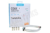 Technetix  11201200 Coax Aansluitset 1,5 meter geschikt voor o.a. 4K Ultra HD, 4G proof