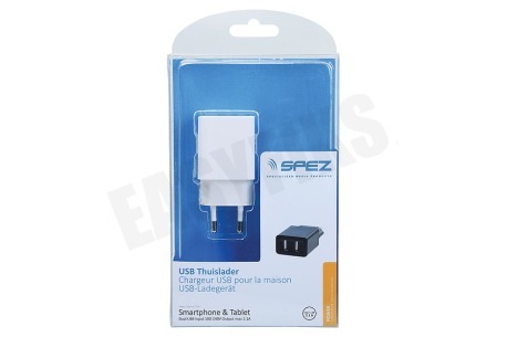 Spez  Dual USB Thuislader 2.1A, Wit