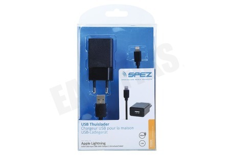 Spez  USB Thuislader Apple Lightning 1.5A incl. kabel 100cm