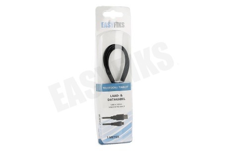 Easyfiks  Micro USB laad en datakabel 100 cm zwart