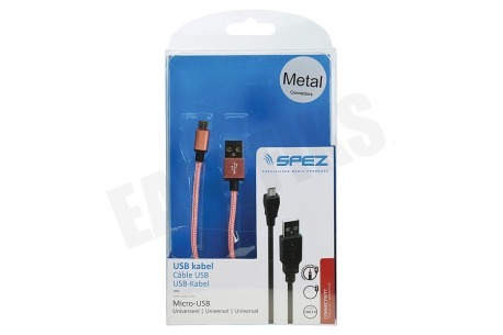 Spez  USB Kabel Micro USB, Metal, Magenta, 100cm