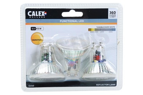 Calex  423462.03 Calex SMD LED lamp GU10 5,5W 360lm 3-Pack