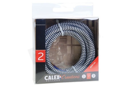 Calex  940286 Calex Textiel Omwikkelde Kabel Zwart/Wit 3m