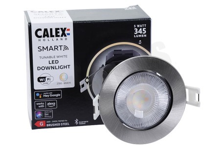 Calex  429276 Smart Wifi CCT Downlight, Brushed Stainless Steel
