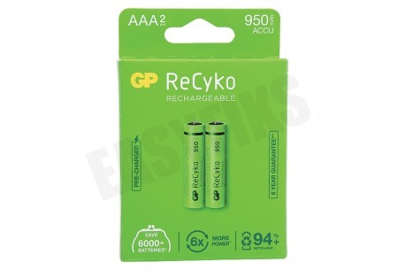 GP  LR03 ReCyko+ AAA 950 - 2 oplaadbare batterijen