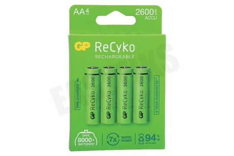 GP  LR6 ReCyko+ AA 2600 - 4 oplaadbare batterijen