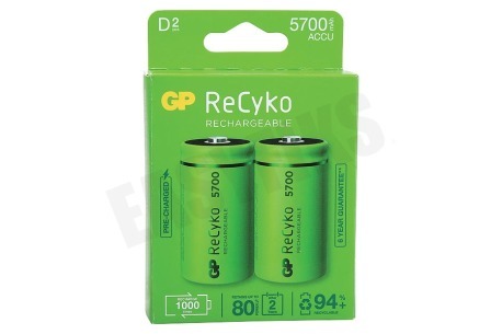 GP  LR20 ReCyko+ D 5700 - 2 oplaadbare batterijen
